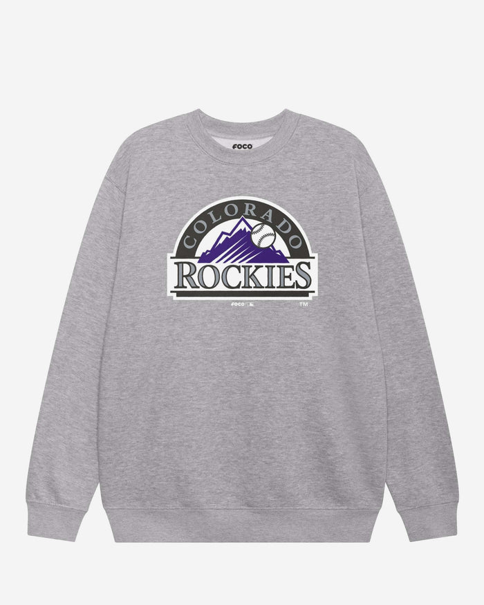 Colorado Rockies Alternate Logo Crew Neck Sweatshirt FOCO Athletic Heather S - FOCO.com