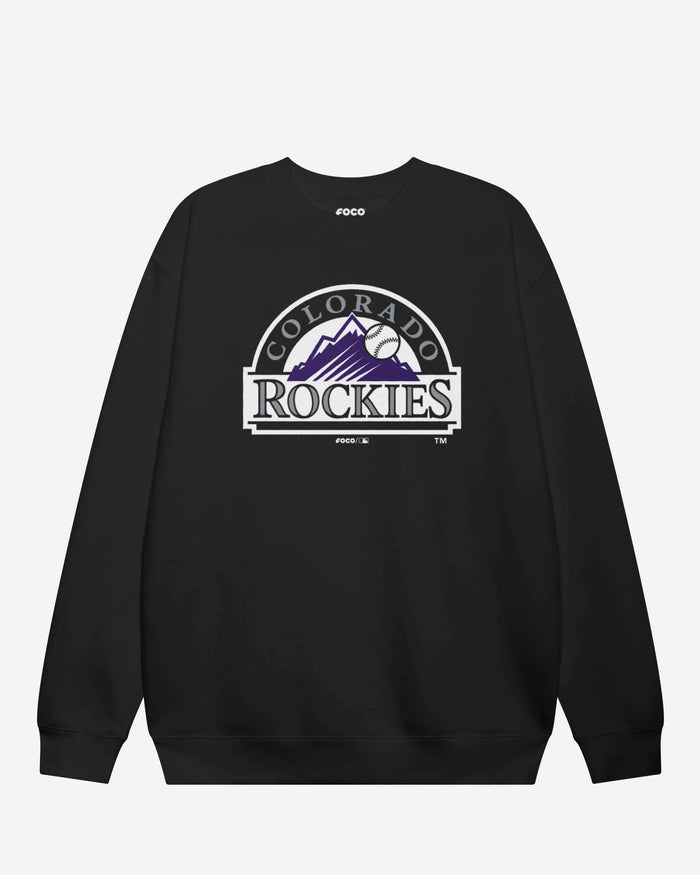 Colorado Rockies Alternate Logo Crew Neck Sweatshirt FOCO Black S - FOCO.com