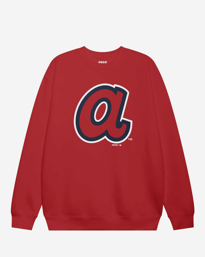 Atlanta Braves Alternate Logo Crew Neck Sweatshirt FOCO Red S - FOCO.com