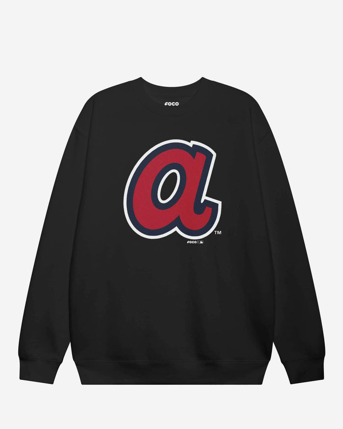 Atlanta Braves Alternate Logo Crew Neck Sweatshirt FOCO Black S - FOCO.com