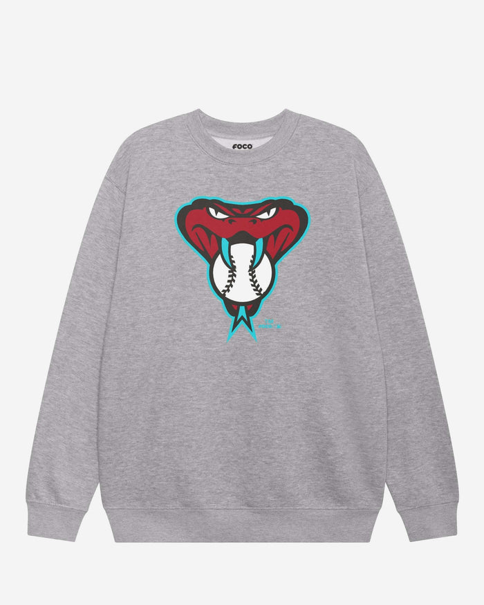 Arizona Diamondbacks Alternate Logo Crew Neck Sweatshirt FOCO Athletic Heather S - FOCO.com