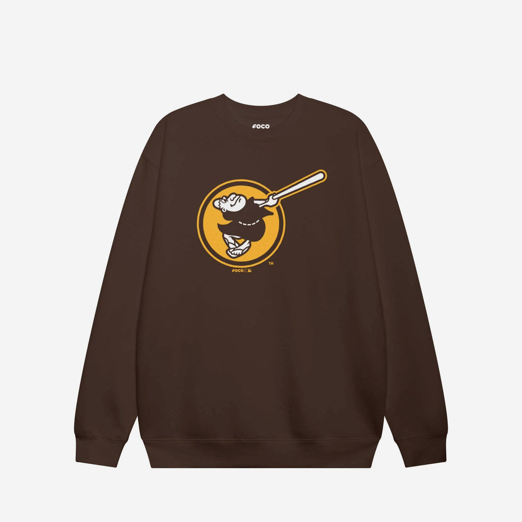 San Diego Padres Alternate Logo Crew Neck Sweatshirt FOCO Chestnut S - FOCO.com