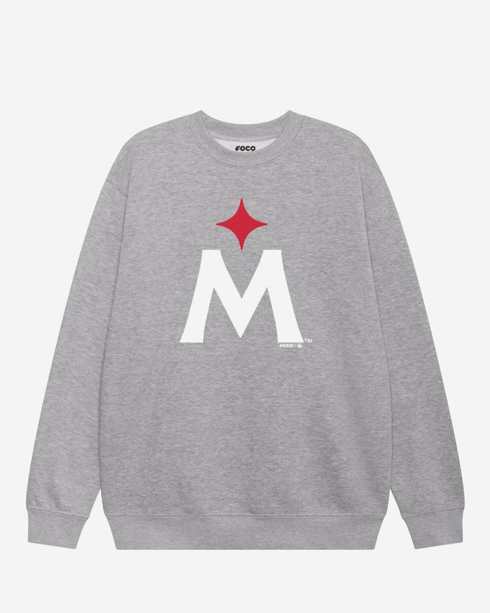 Minnesota Twins Alternate Logo Crew Neck Sweatshirt FOCO Athletic Heather S - FOCO.com