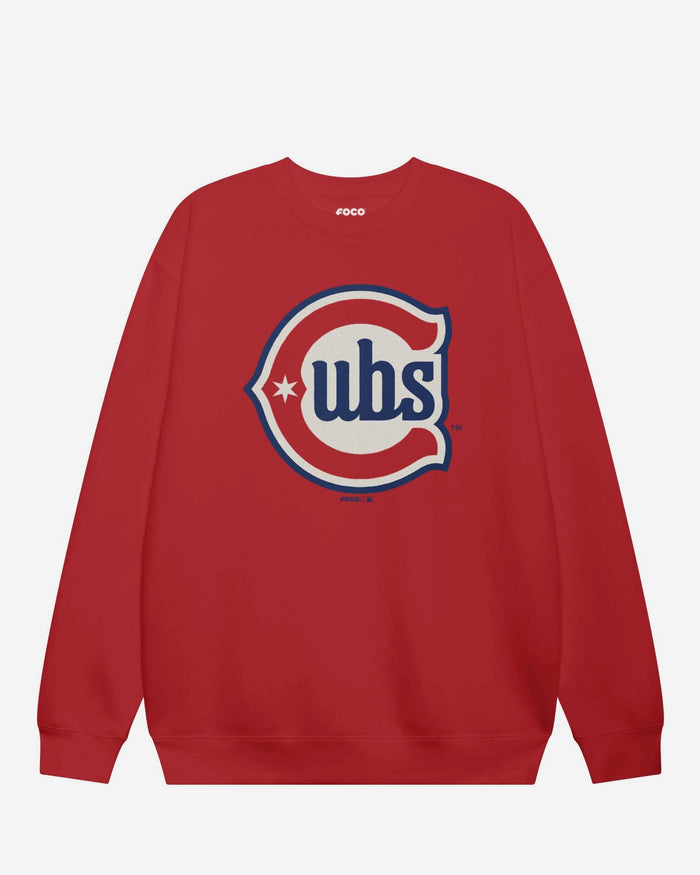 Chicago Cubs 2025 Alternate Logo Crew Neck Sweatshirt FOCO Red S - FOCO.com