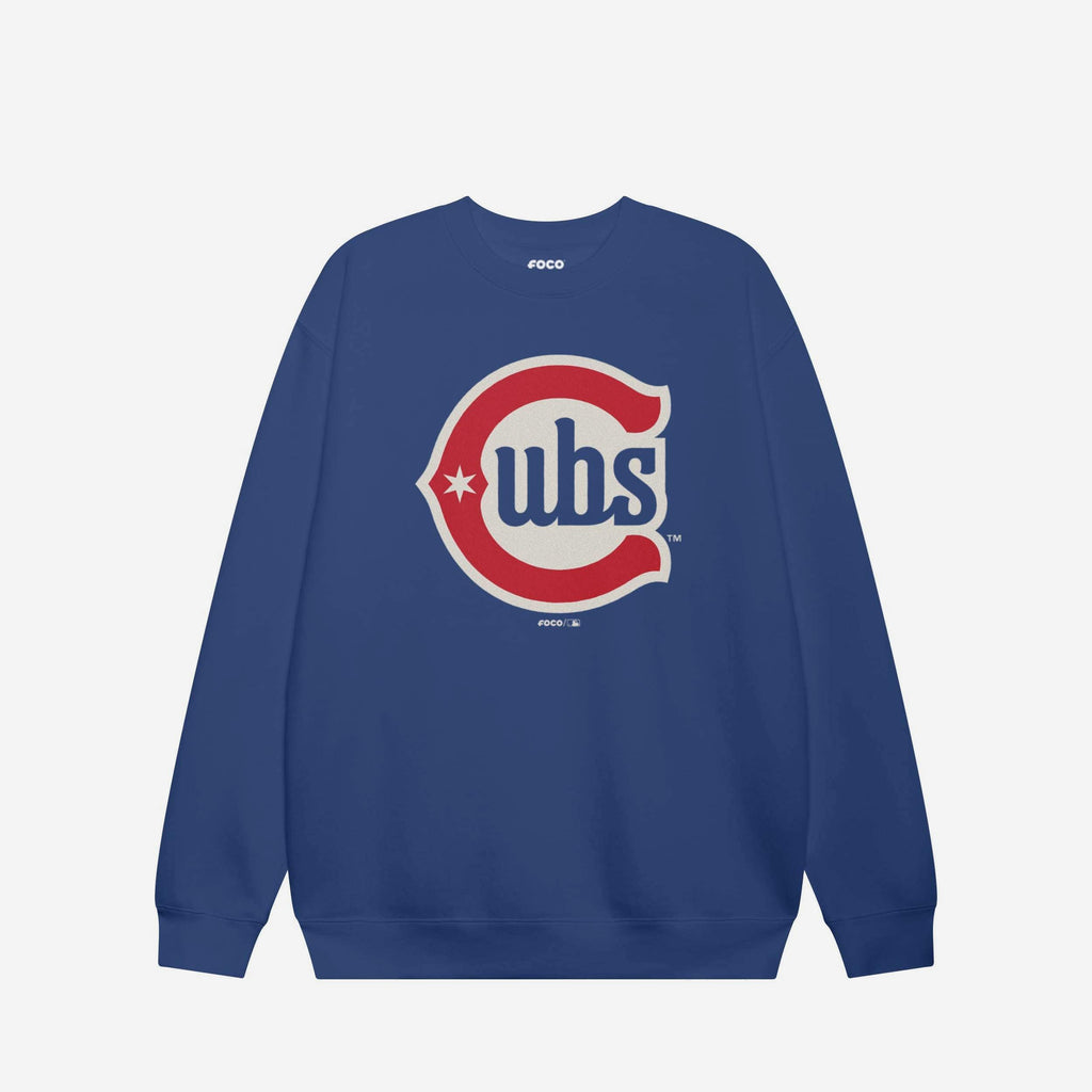 Chicago Cubs 2025 Alternate Logo Crew Neck Sweatshirt FOCO True Royal S - FOCO.com
