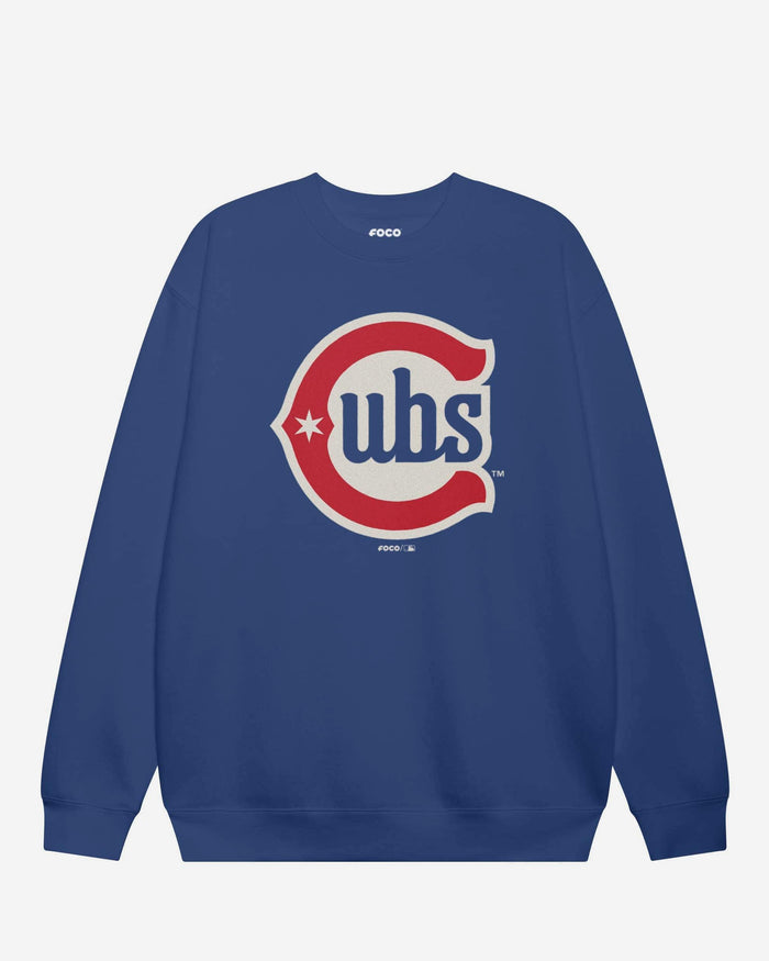 Chicago Cubs 2025 Alternate Logo Crew Neck Sweatshirt FOCO True Royal S - FOCO.com