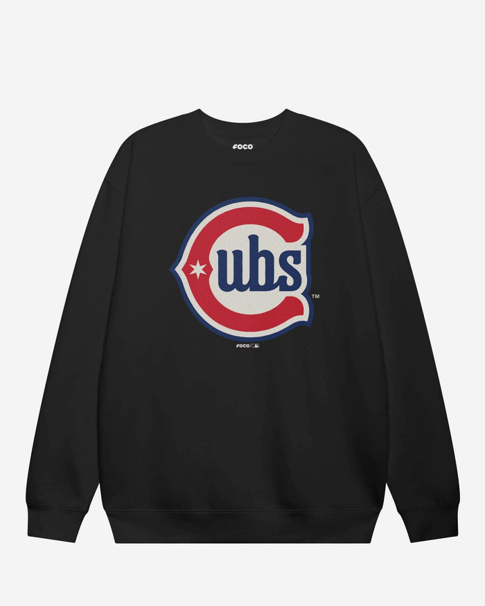 Chicago Cubs 2025 Alternate Logo Crew Neck Sweatshirt FOCO Black S - FOCO.com