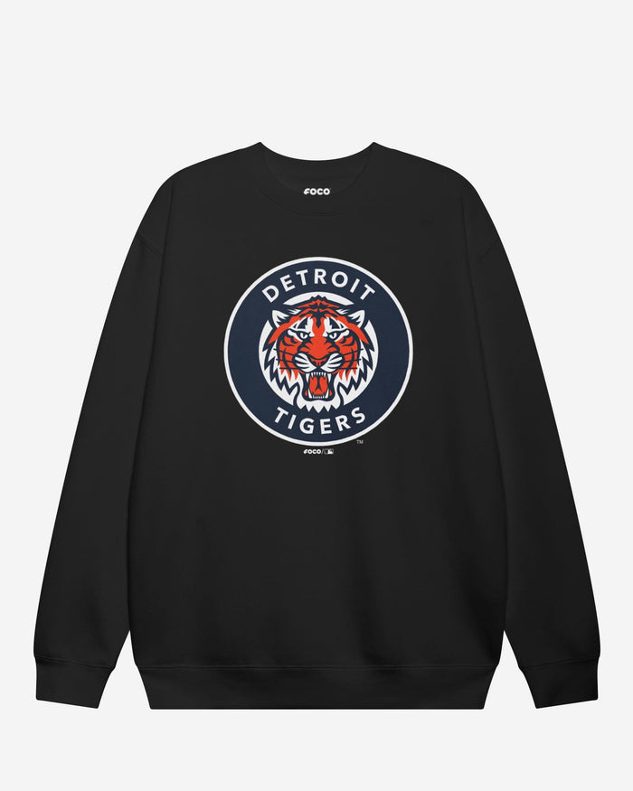 Detroit Tigers Alternate Logo Crew Neck Sweatshirt FOCO Black S - FOCO.com