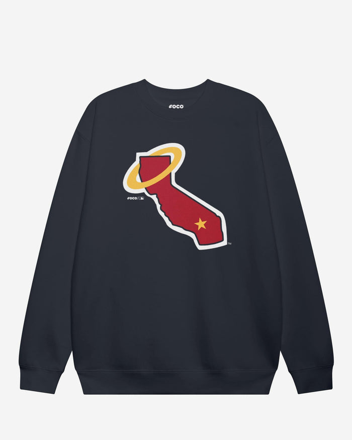 Los Angeles Angels 1970 Alternate Logo Crew Neck Sweatshirt FOCO Navy S - FOCO.com