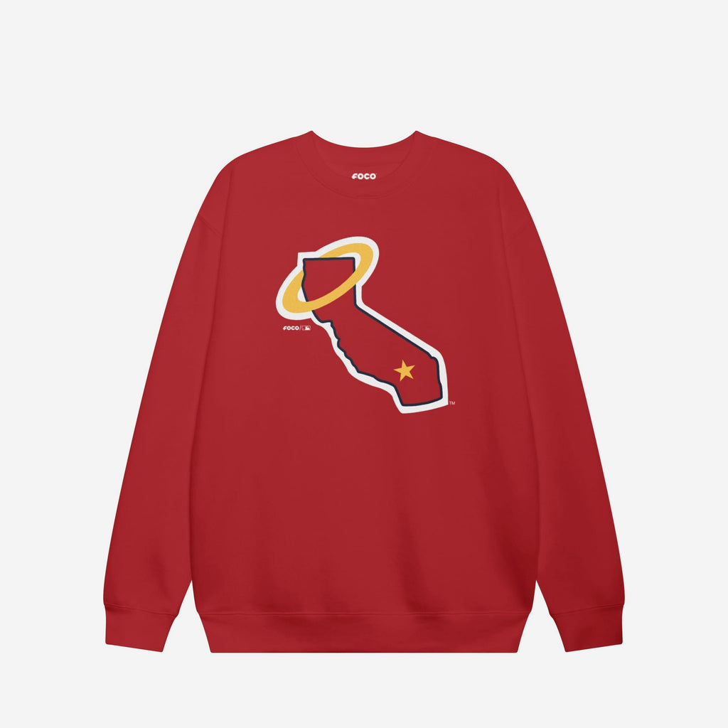 Los Angeles Angels 1970 Alternate Logo Crew Neck Sweatshirt FOCO Red S - FOCO.com