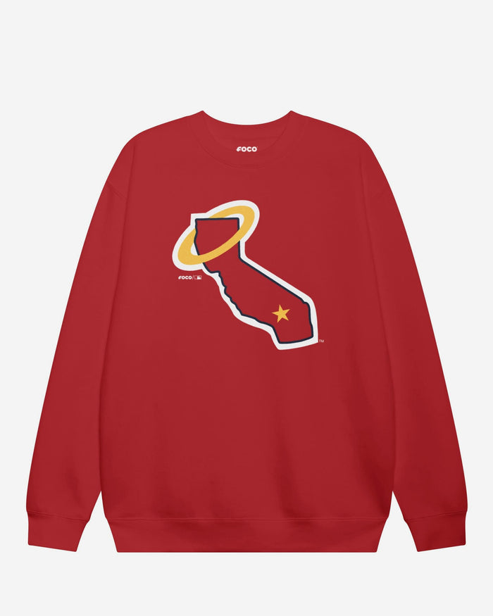 Los Angeles Angels 1970 Alternate Logo Crew Neck Sweatshirt FOCO Red S - FOCO.com