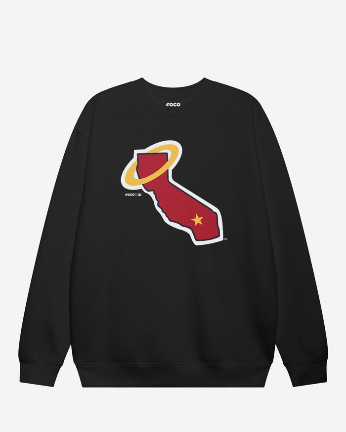Los Angeles Angels 1970 Alternate Logo Crew Neck Sweatshirt FOCO Black S - FOCO.com