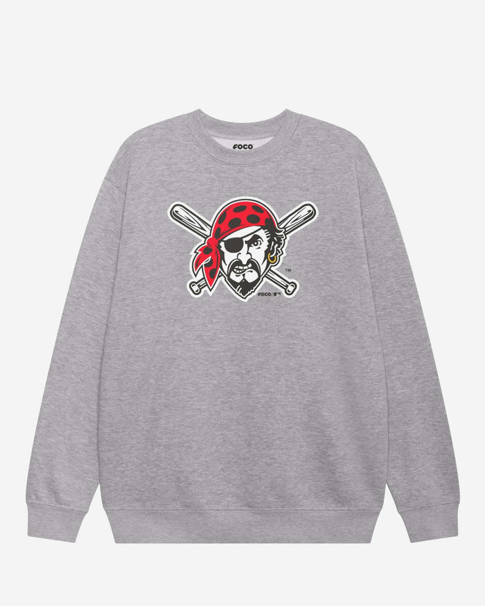 Pittsburgh Pirates Alternate Logo Crew Neck Sweatshirt FOCO Athletic Heather S - FOCO.com