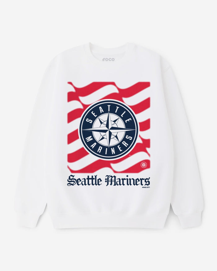 Seattle Mariners American Heritage Wordmark Crew Neck Sweatshirt