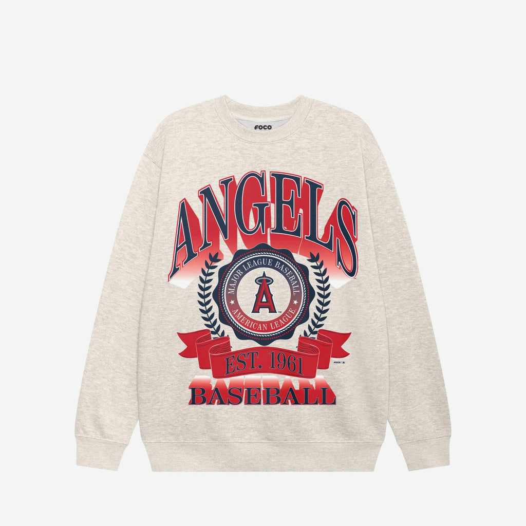 Los Angeles Angels Banner Crest Crew Neck Sweatshirt FOCO S - FOCO.com