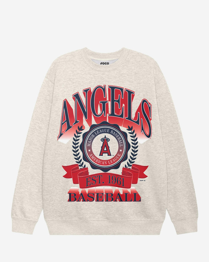 Los Angeles Angels Banner Crest Crew Neck Sweatshirt FOCO S - FOCO.com