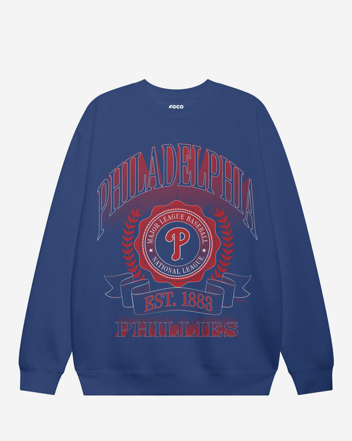 Philadelphia Phillies Banner Crest Crew Neck Sweatshirt FOCO S - FOCO.com