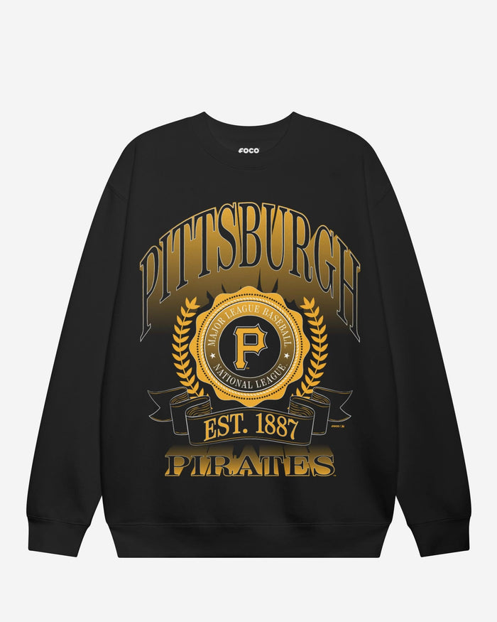 Pittsburgh Pirates Banner Crest Crew Neck Sweatshirt FOCO S - FOCO.com