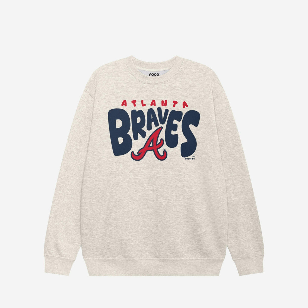 Atlanta Braves Bubble Crew Neck Sweatshirt FOCO S - FOCO.com