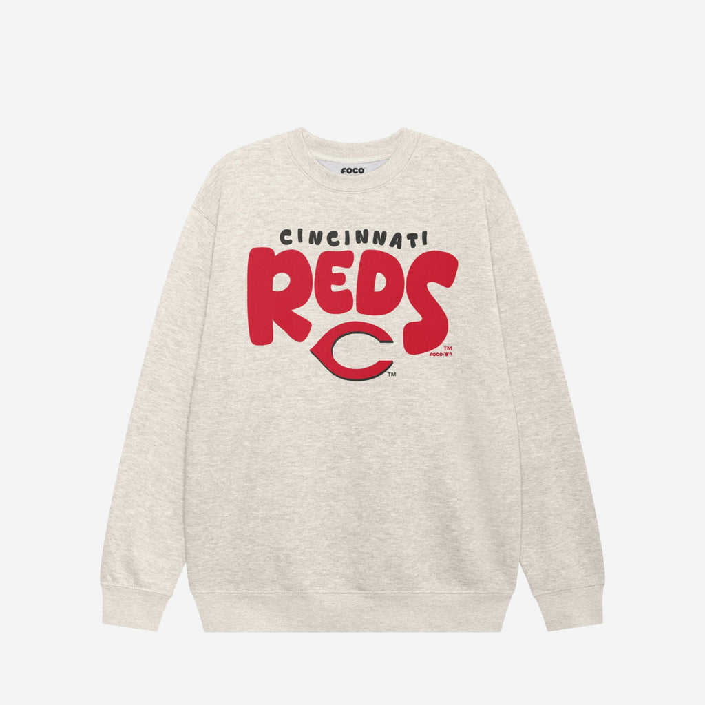 Cincinnati Reds Bubble Crew Neck Sweatshirt FOCO S - FOCO.com