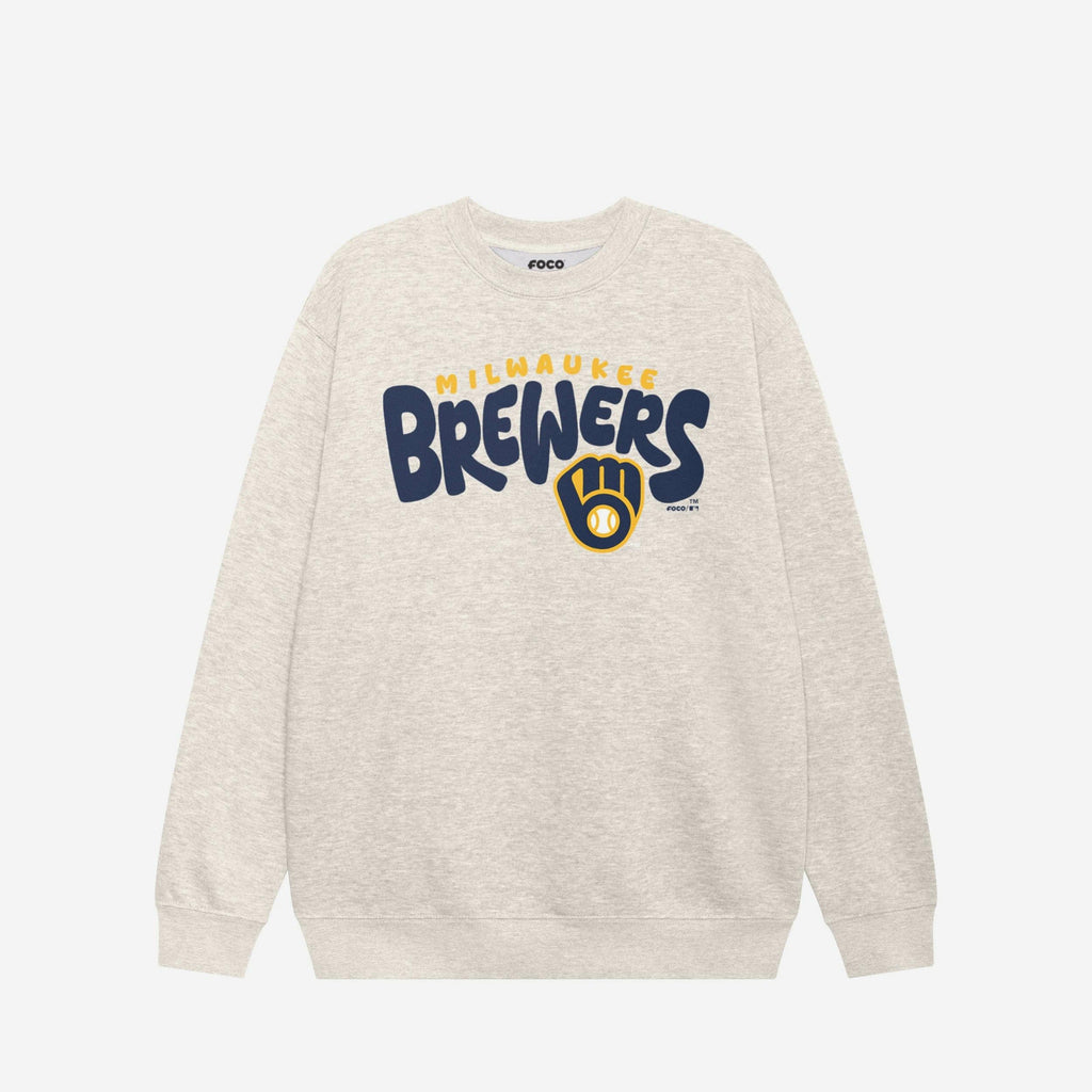 Milwaukee Brewers Bubble Crew Neck Sweatshirt FOCO S - FOCO.com