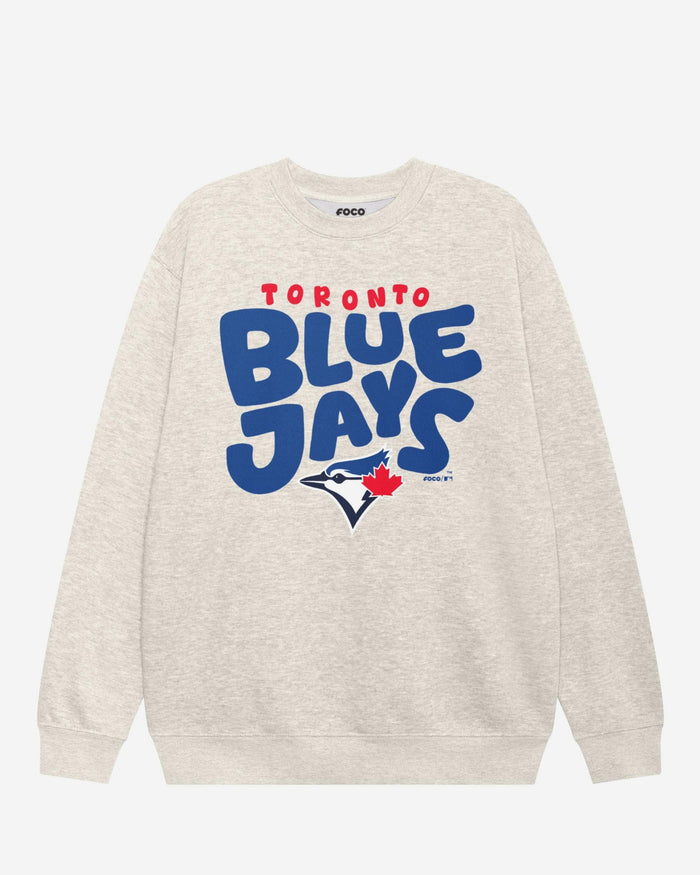 Toronto Blue Jays Bubble Crew Neck Sweatshirt FOCO S - FOCO.com