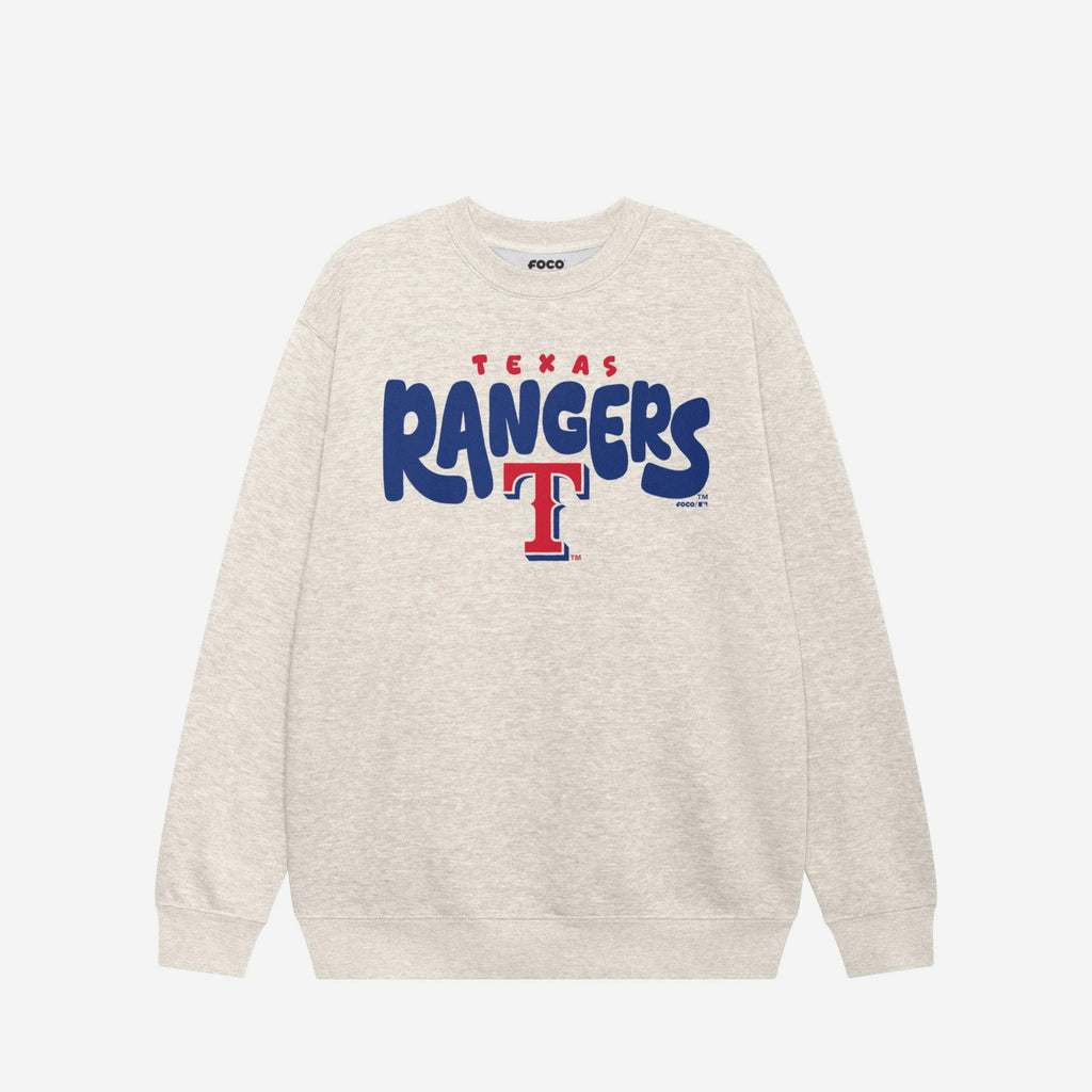 Texas Rangers Bubble Crew Neck Sweatshirt FOCO S - FOCO.com