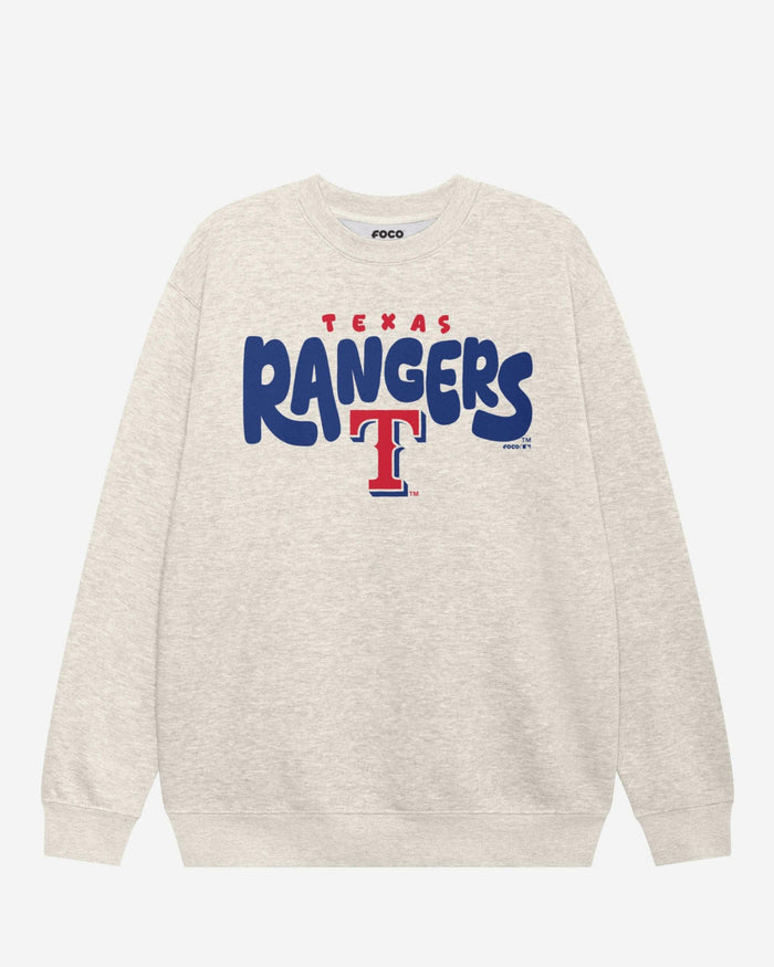 Texas Rangers Bubble Crew Neck Sweatshirt FOCO S - FOCO.com