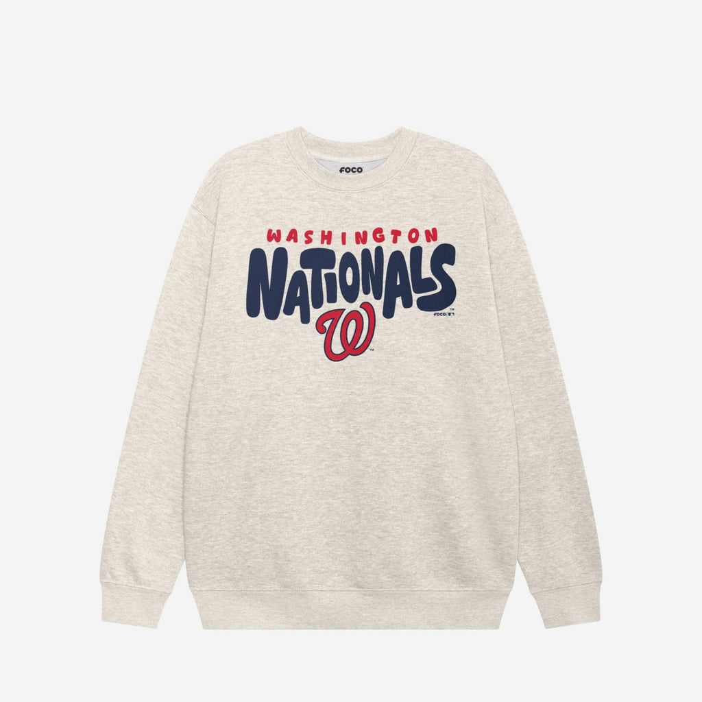 Washington Nationals Bubble Crew Neck Sweatshirt FOCO S - FOCO.com