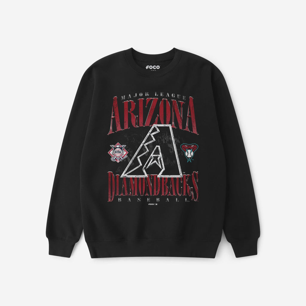 Arizona Diamondbacks Chrome Stack Crew Neck Sweatshirt FOCO S - FOCO.com