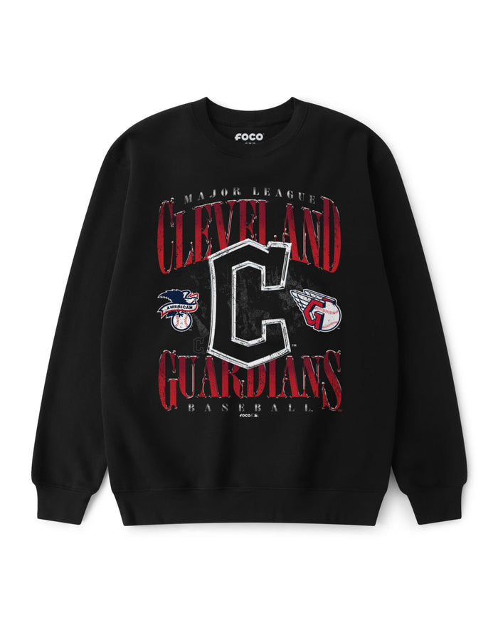 Cleveland Guardians Chrome Stack Crew Neck Sweatshirt FOCO S - FOCO.com
