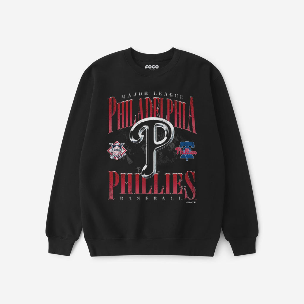Philadelphia Phillies Chrome Stack Crew Neck Sweatshirt FOCO S - FOCO.com