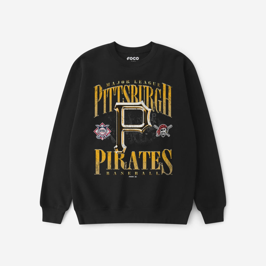 Pittsburgh Pirates Chrome Stack Crew Neck Sweatshirt FOCO S - FOCO.com