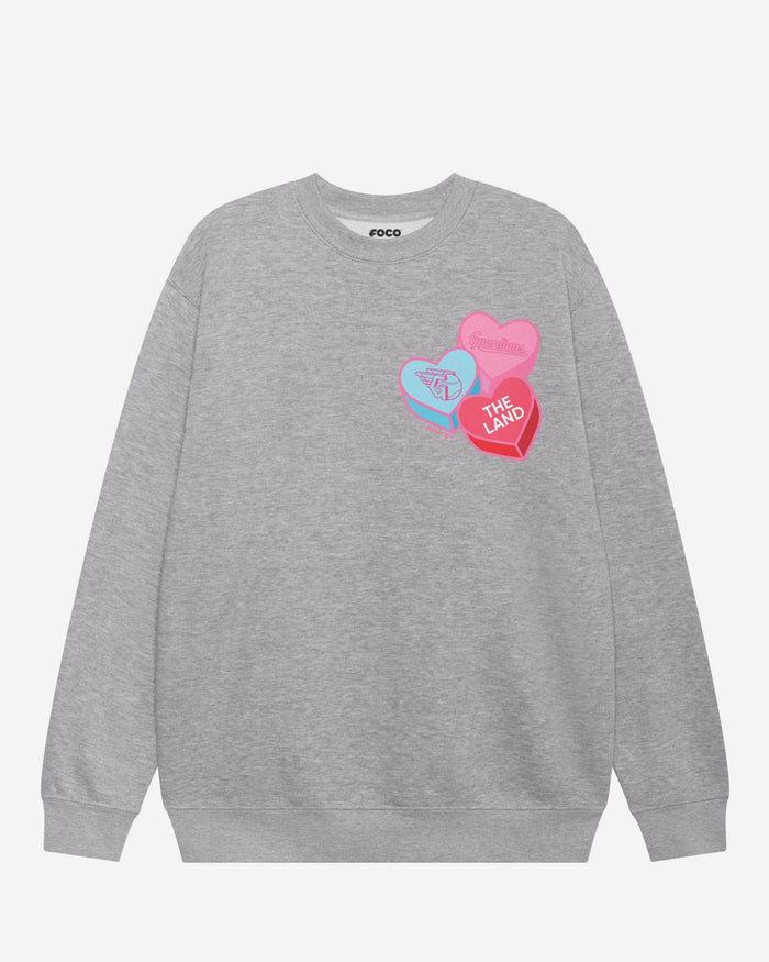 Cleveland Guardians Candy Heart Crew Neck Sweatshirt
