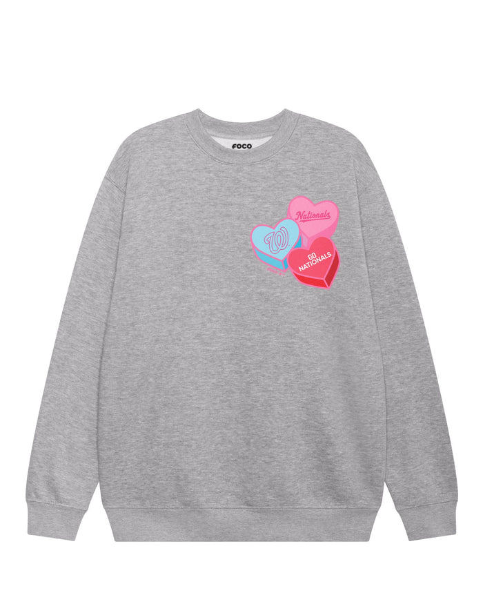 Washington Nationals Candy Heart Crew Neck Sweatshirt