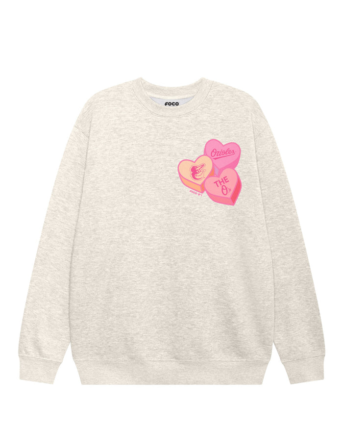 Baltimore Orioles Candy Heart Crew Neck Sweatshirt