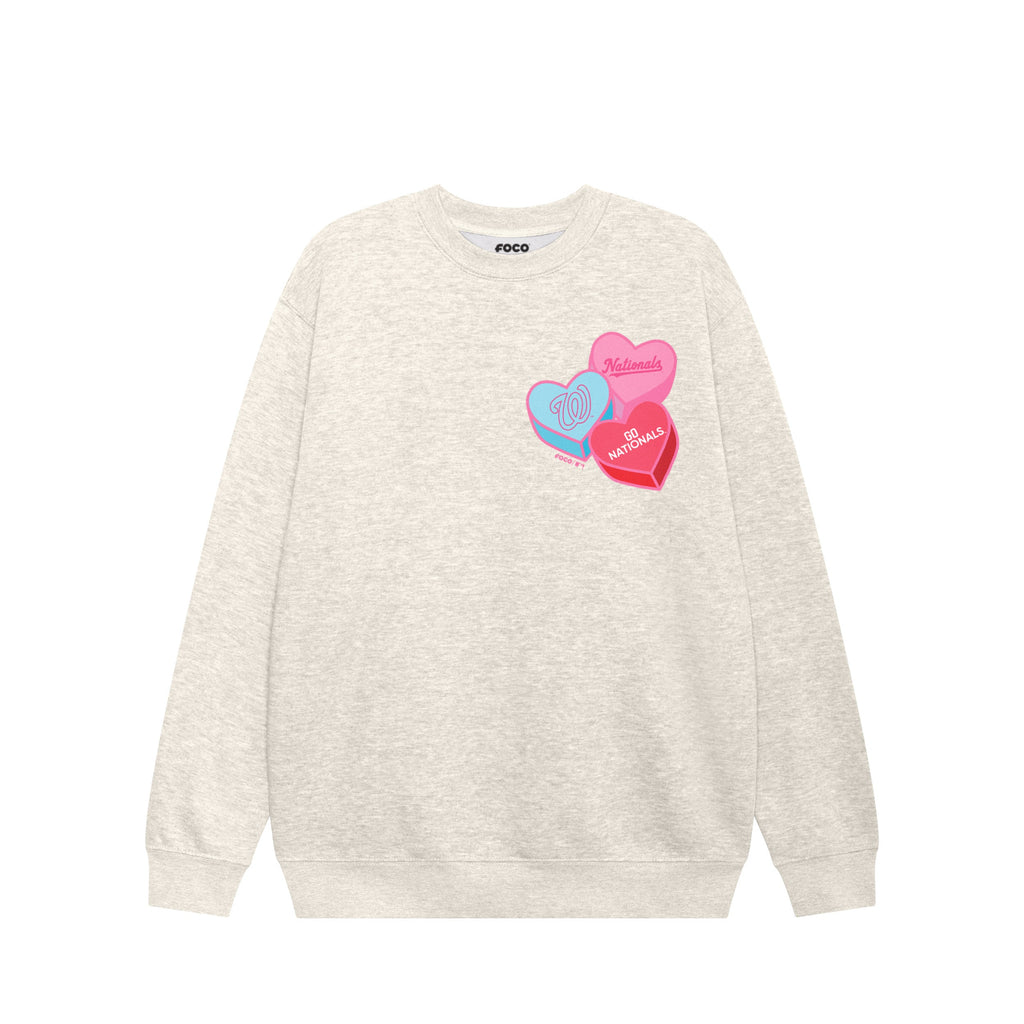 Washington Nationals Candy Heart Crew Neck Sweatshirt
