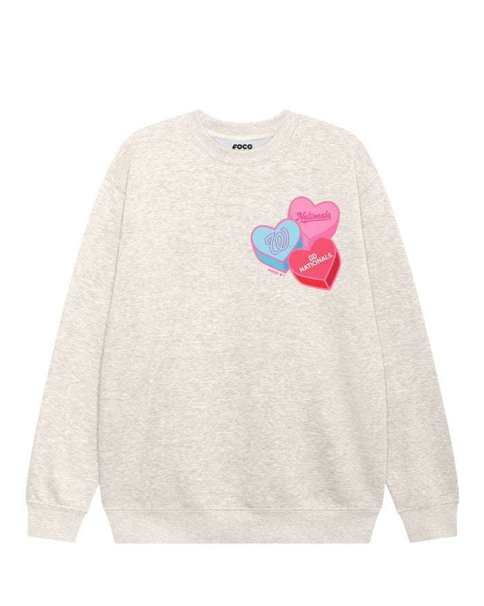 Washington Nationals Candy Heart Crew Neck Sweatshirt