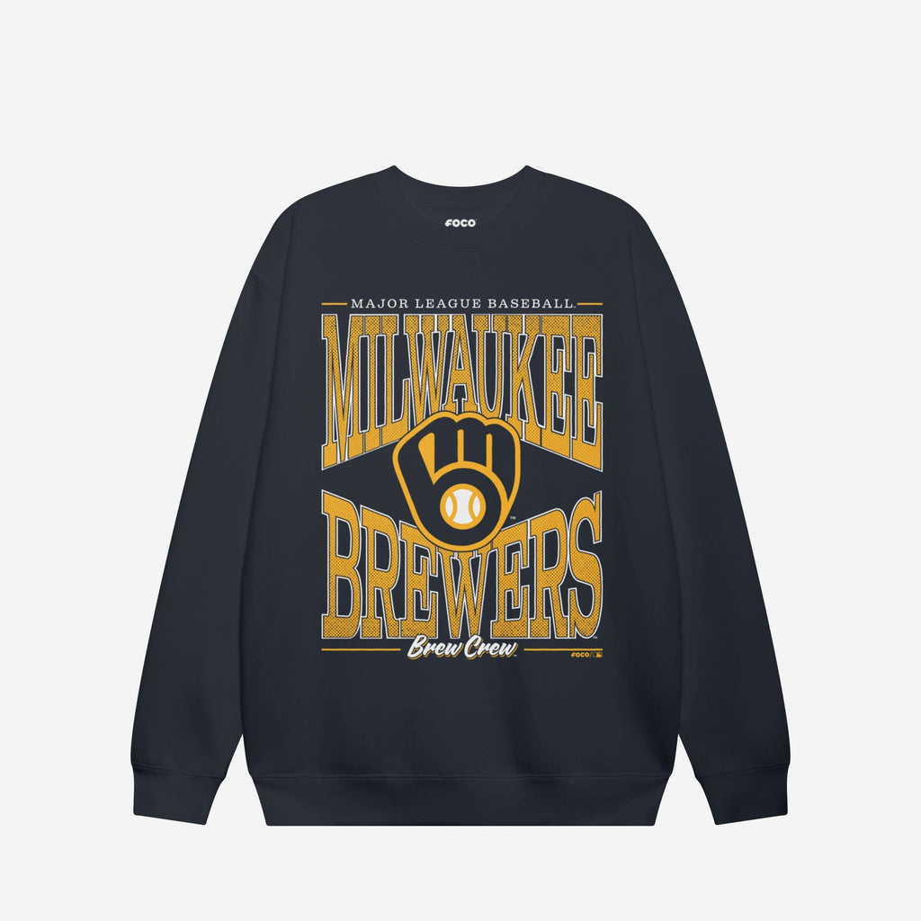 Milwaukee Brewers Diamond Dynasty Crew Neck Sweatshirt FOCO S - FOCO.com