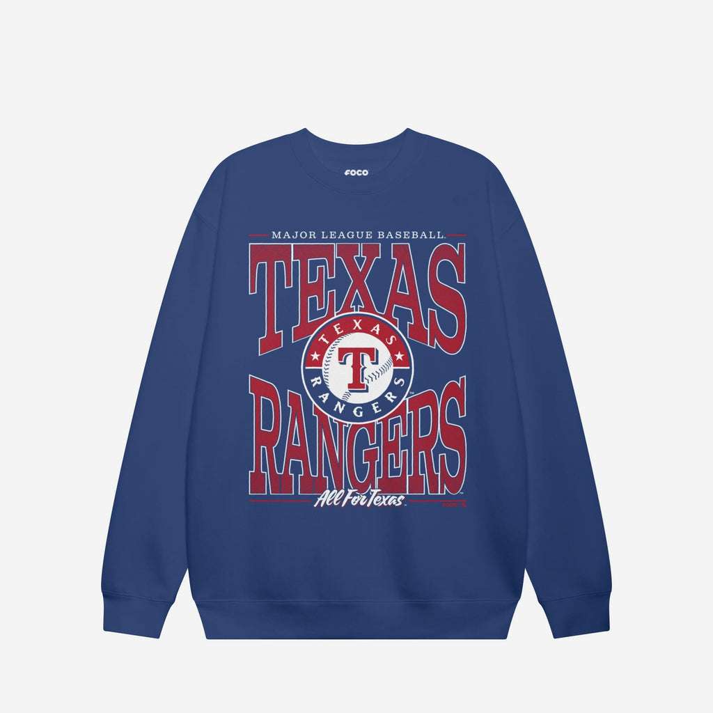 Texas Rangers Diamond Dynasty Crew Neck Sweatshirt FOCO S - FOCO.com