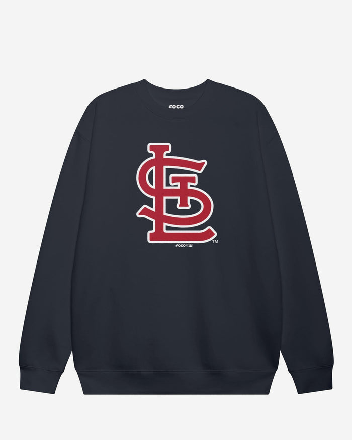 St Louis Cardinals Primary Logo Crew Neck Sweatshirt FOCO Navy S - FOCO.com