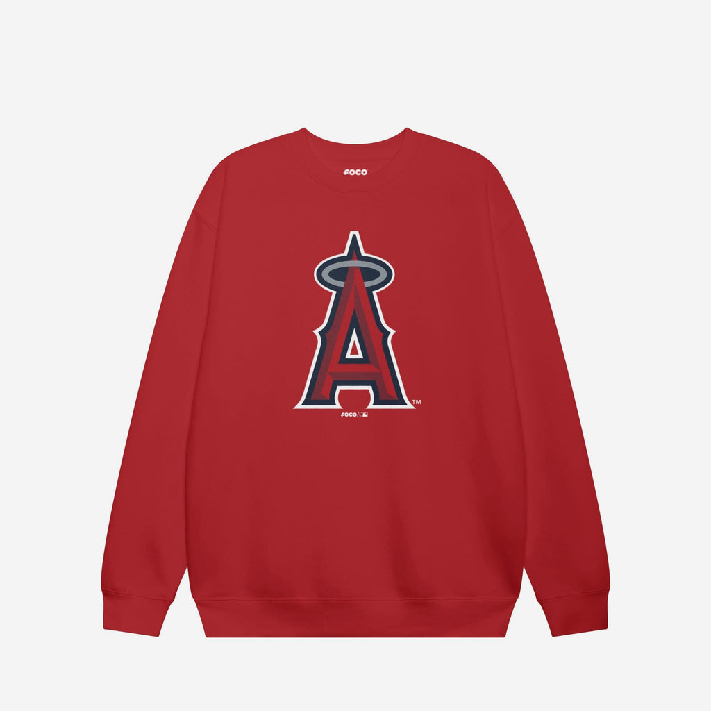Los Angeles Angels Primary Logo Crew Neck Sweatshirt FOCO Red S - FOCO.com