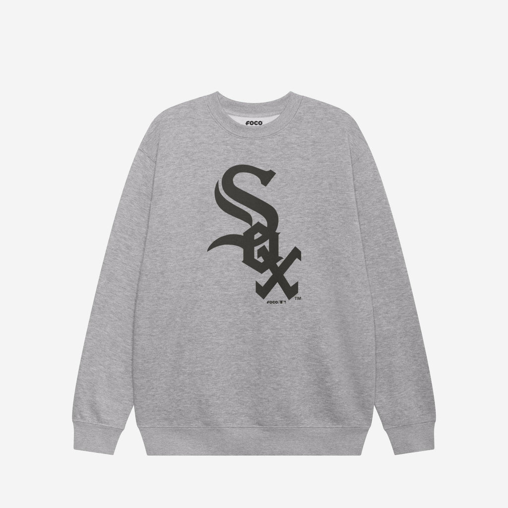 Chicago White Sox Primary Logo Crew Neck Sweatshirt FOCO Athletic Heather S - FOCO.com