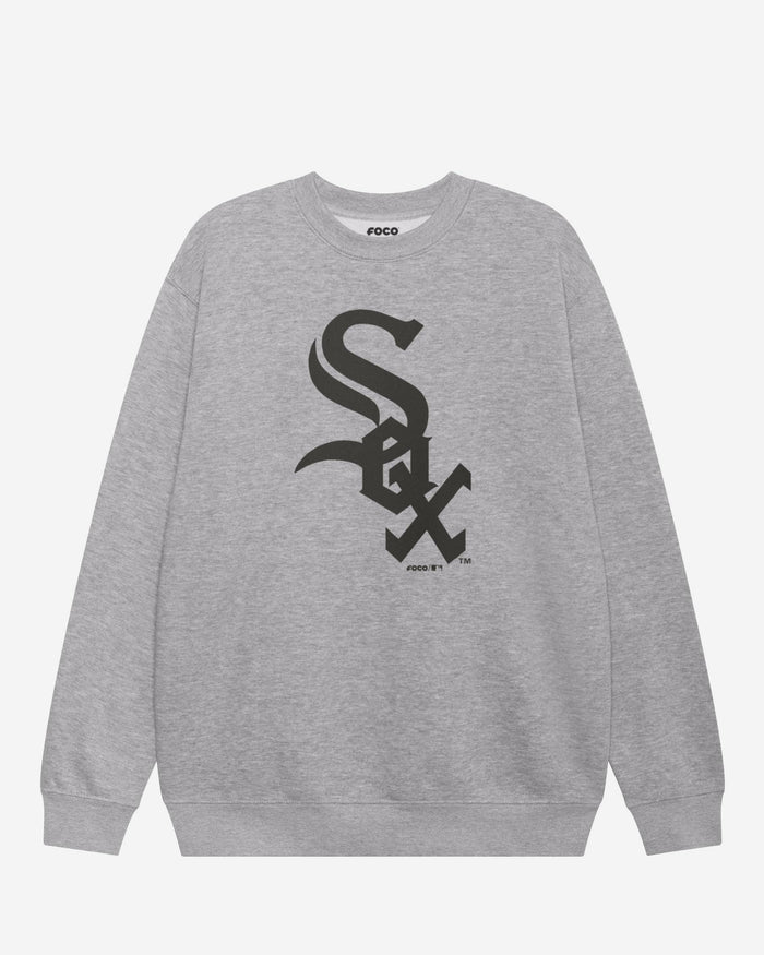 Chicago White Sox Primary Logo Crew Neck Sweatshirt FOCO Athletic Heather S - FOCO.com