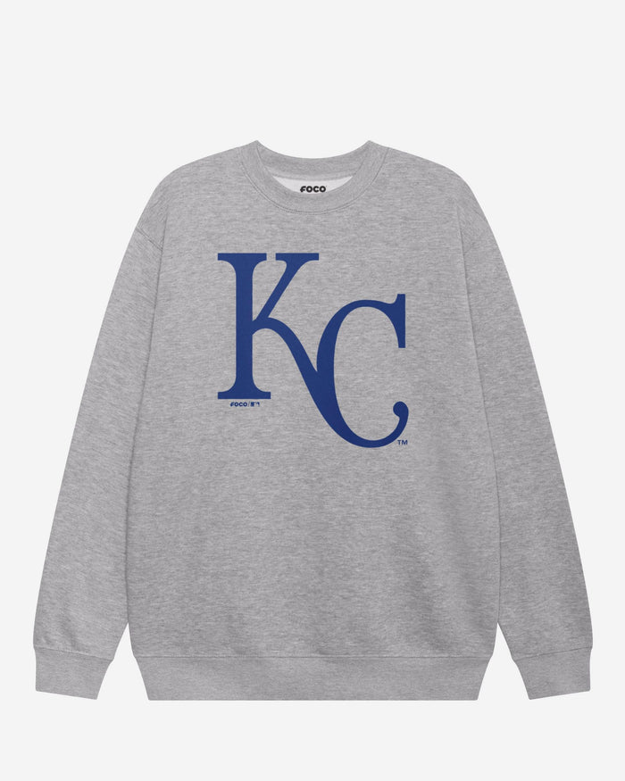 Kansas City Royals Primary Logo Crew Neck Sweatshirt FOCO Athletic Heather S - FOCO.com