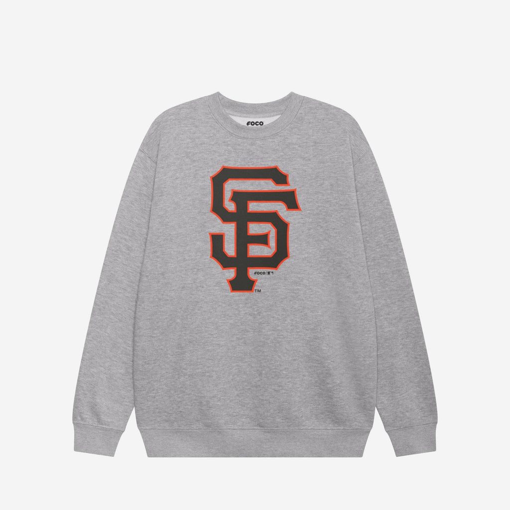 San Francisco Giants Primary Logo Crew Neck Sweatshirt FOCO Athletic Heather S - FOCO.com