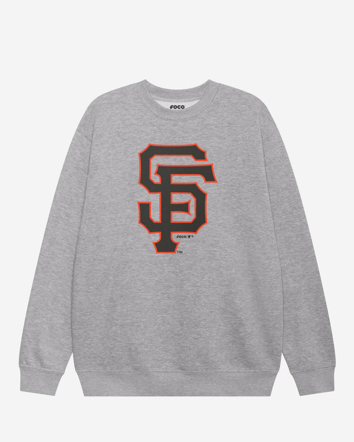 San Francisco Giants Primary Logo Crew Neck Sweatshirt FOCO Athletic Heather S - FOCO.com