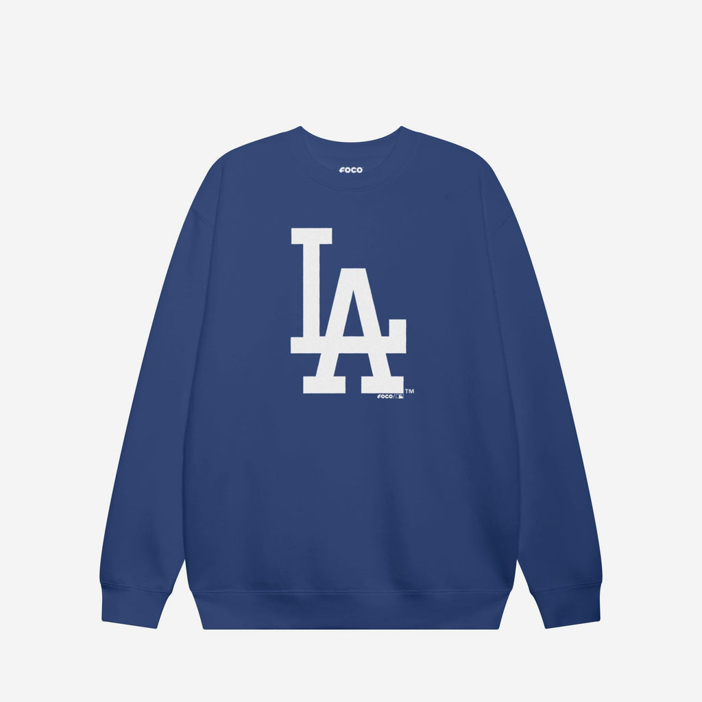 Los Angeles Dodgers Primary Logo Crew Neck Sweatshirt FOCO True Royal S - FOCO.com