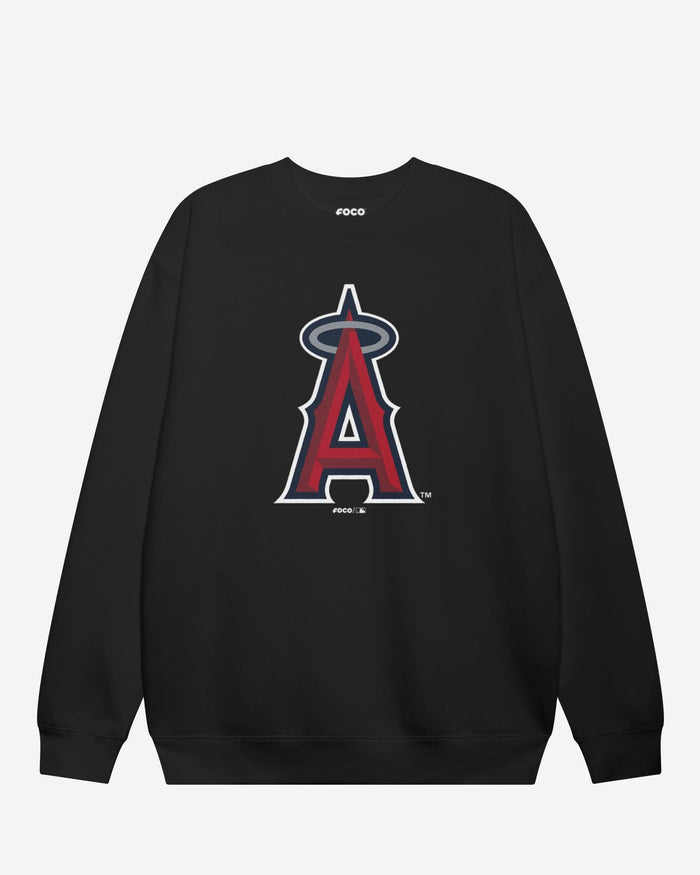 Los Angeles Angels Primary Logo Crew Neck Sweatshirt FOCO Black S - FOCO.com