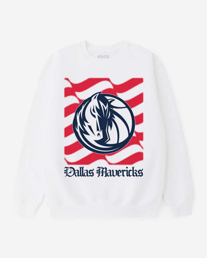 Dallas Mavericks American Heritage Wordmark Crew Neck Sweatshirt FOCO S - FOCO.com
